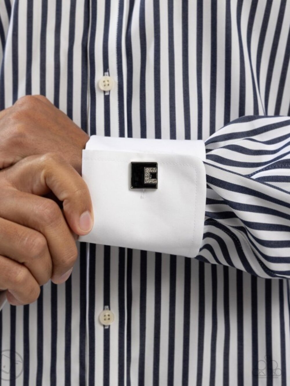 Classy Cuff Links - Black - Paparazzi Accessories